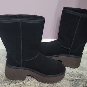 UGG Black and Brown Winter Boots